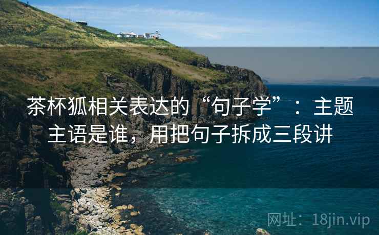 茶杯狐相关表达的“句子学”：主题主语是谁，用把句子拆成三段讲